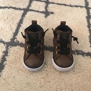 Converse Brown Leather Toddler Sneakers